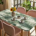 thumbnail image 3 of Sage Green Ombre Table Cloths for 3 Foot Rectangle Tables, Gradient Abstract Art Vintage Patio Waterproof Elastic Fitted Tablecloths, Washable Rectangular Table Cover for Camping, 3 of 8