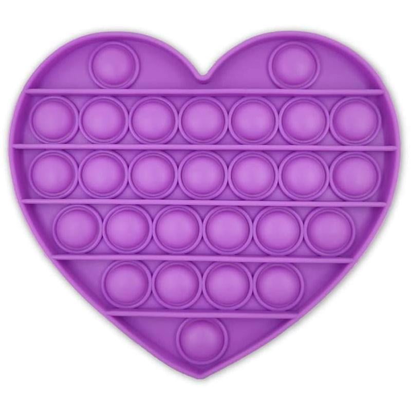 Purple Heart Push Pop Bubble Fidget Toy 