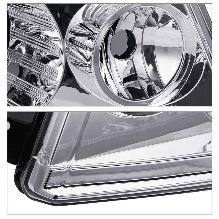 M-AUTO L&R Headlights Assembly for 2004-2008 Ford F-150 / 2006 2007 2008  Lincoln Mark LT, Chrome Housing Clear Lens Amber Corner