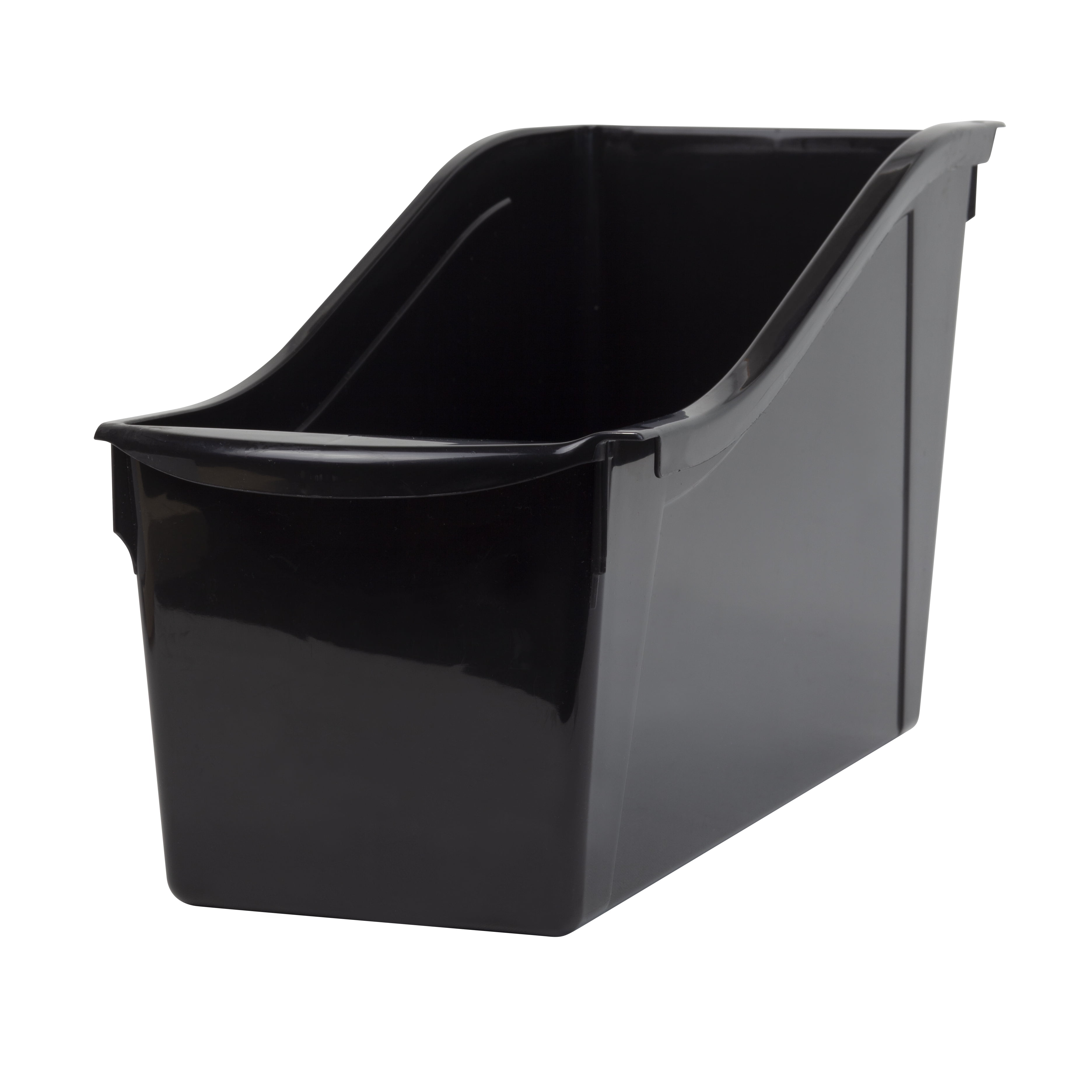 Pen+Gear Plastic Desktop Book Organizer Bin, Deep Black
