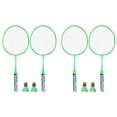 thumbnail image 1 of 4X Badminton Rackets for Children,Shuttlecocks Racquet Sports Set with 4 Balls for Players Indoor Outdoor Green, 1 of 4