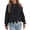 Black, variant on Women's Knit Sweater Fringe Cold Shoulder Tops Long Sleeve Pocket Pullover Jumper Raw Hem Casual Knitted Top