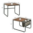 thumbnail image 2 of Gymax Nesting Coffee Table Set of 2 Industrial Stackable Side Table w/ Magazine Holder, 2 of 10