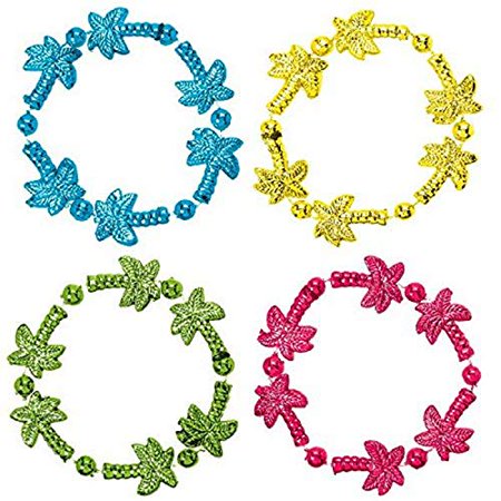 amscan Amscan Tropical Beaded Party Bracelets, 8", 4 Ct. childrens-pretend-play-bracelets
