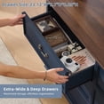 thumbnail image 6 of Joaxswe Modern Farmhouse 54" Wide 6 Drawer Dresser, Rustic Large Closet Storage Dressers Organizer for Hallway, Deep Blue, 6 of 9