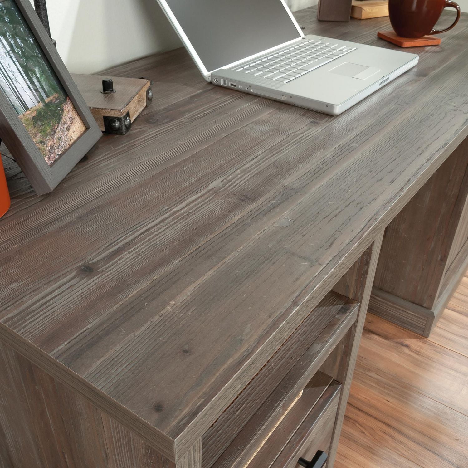 Sauder® Aspen Post Desk in Pebble Pine