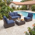 thumbnail image 4 of Aoodor 24 x 26 Inch Outdoor Seat Cushion, Water-Resistant & Fade Resistant Deep Seat and Back Cushion with Removable Cover for Patio Furniture Chair, Sofa and Couch, Navy Blue, 4 of 10
