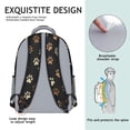 thumbnail image 5 of Dog Paw Print Black Pattern Backpack for School, Cute School Bag with Adjustable Shoulder Straps and Padded Back, 15.3"x11"x6.7", 5 of 5
