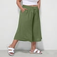 thumbnail image 7 of biudgviw Wide Leg Capri Pants for Women Comfy High Waisted Capris Palazzo Pajama Pants Plus Size Cropped Summer Beach Pants with Pockets, 7 of 7