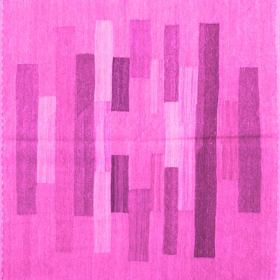 Ahgly Company Indoor Square Abstract Pink Contemporary Area Rugs, 3' Square