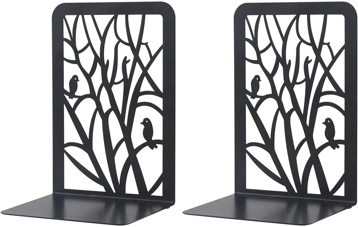 MSDADA Book Ends 1 Pair Bookends Supports(Black)