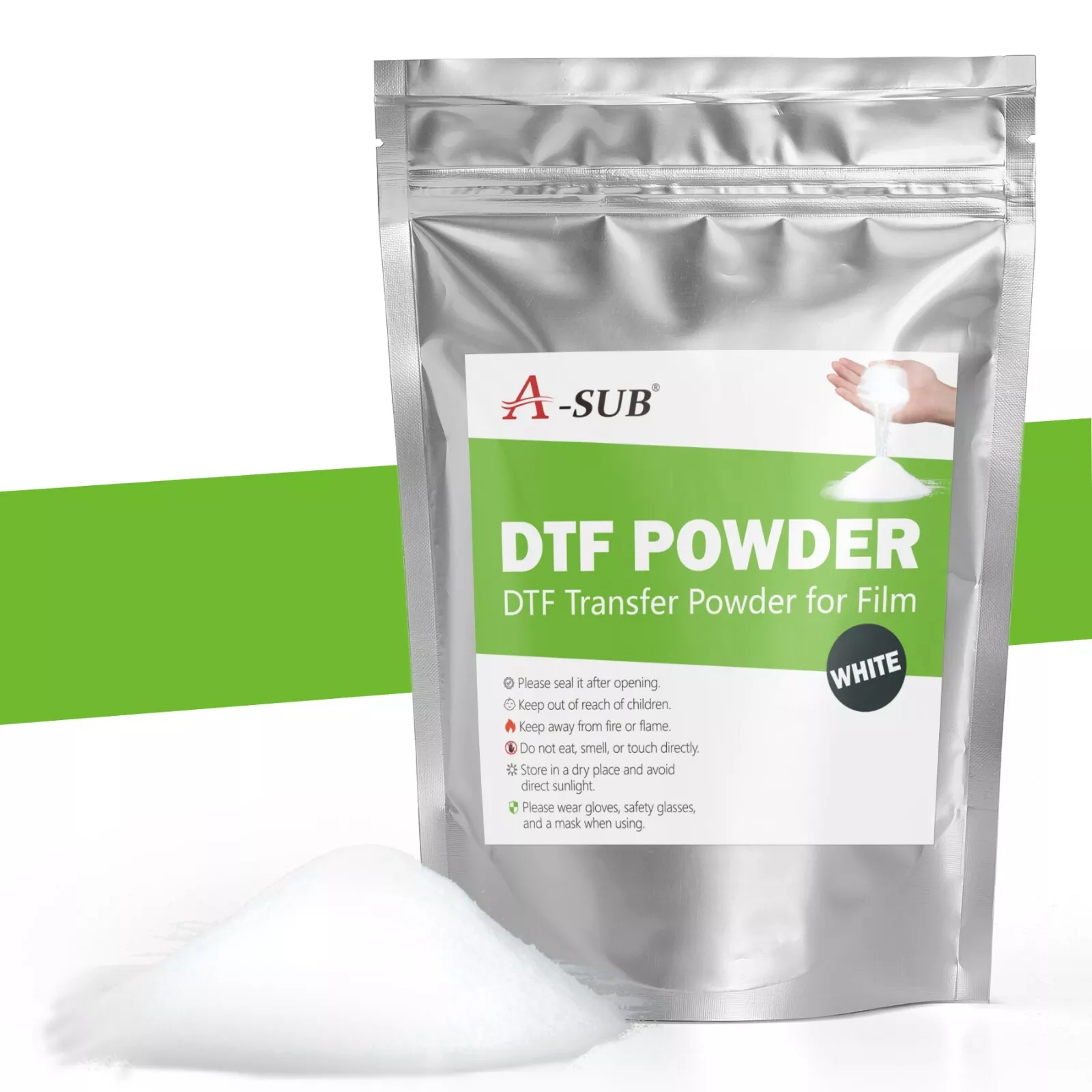 A-SUB DTF Starter Kit for Sublimation, 30 Ct DTF Transfer Film A4 + 1.1lb DTF Powder White + Sublimation Heat Transfer Tape
