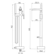 thumbnail image 5 of Freestanding Waterfall Bathtub Filler, Floor Mount Clawfoot Tub Faucets with Handheld Shower, 5 of 5