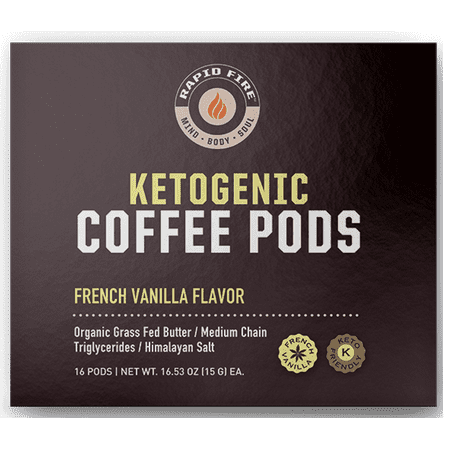 Rapid Fire Ketogenic Coffee Pods, French Vanilla Flavor, 8.48 oz., 16