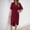 Red, variant on Short Sleeve Dresses For Women Fashion V Neck Pleated Slim Fit Flowy Swing Irregular Midi Dress below The Knee Dresses Women Day Dress Dresses for Women Summer Womens Rayon Dresses Ladies Denim Dress