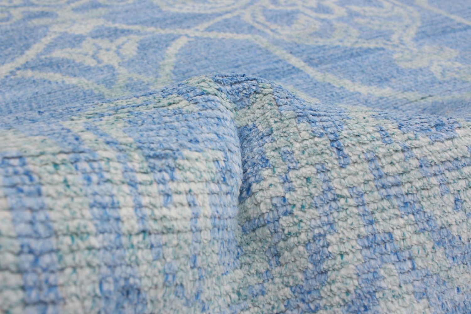 ECARPETGALLERY 4'11" x 7'9" Transitional Jules Oushak Hand-knotted Area Rug for Living Room, Dining Room and Bedroom in Blue