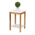 thumbnail image 6 of SALE CLEARANCE FCH 34*34*50cm Double Layer Bamboo Side Table Rectangular White Table Top Natural Wood Table Leg, 6 of 9