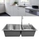 thumbnail image 3 of Fregadero De Acero Inoxidable, Fregadero De Cocina De Doble Cuenco De Fácil Instalación Y Gran Espacio Para Cocina, 3 of 7