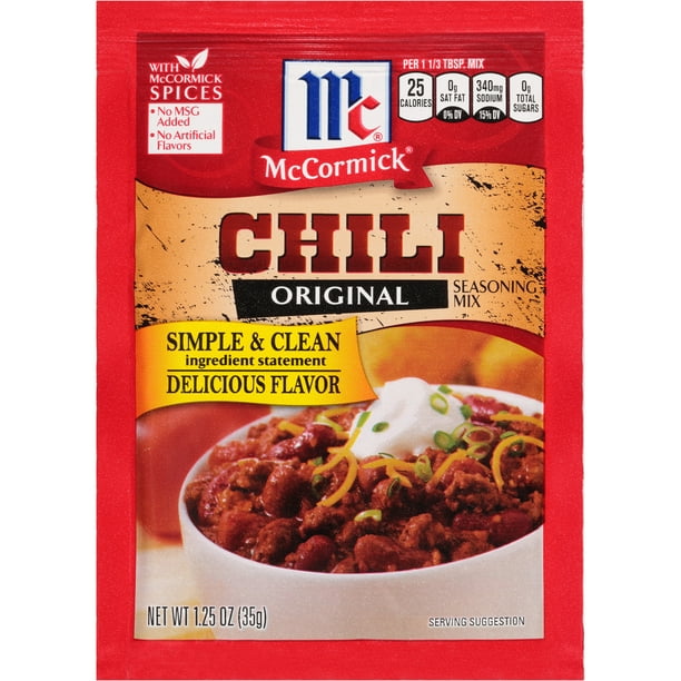 Mccormick Classic Chili Seasoning Mix Packet 1 25 Oz