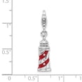 thumbnail image 4 of Auriga 925 Sterling Silver 3-D Enameled Lighthouse Charm wLobster Clasp (L - 30mm, Width - 7mm), 4 of 6
