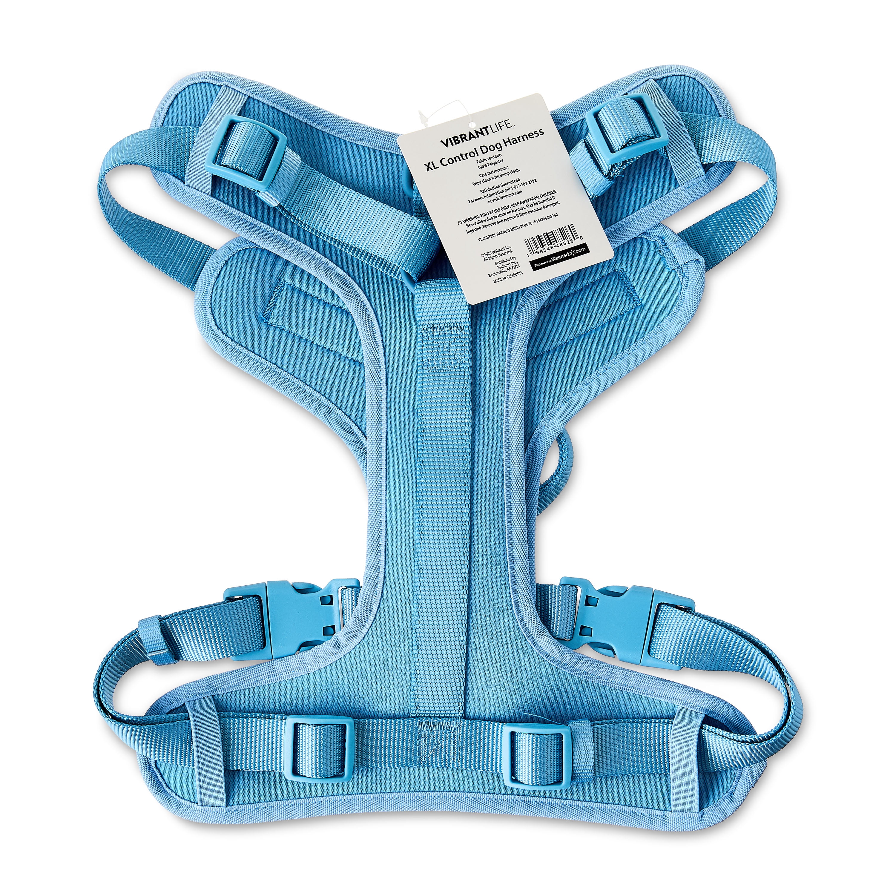 Vibrant Life Neoprene Comfort Control Monochrome Harness, Blue, Extra Large