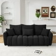 thumbnail image 5 of Wiilayok 80" Sofa Couch,Modern Upholstery Teddy Cloud Sofa Couch, 3 Seater Couch with 3 Pillows, for Living Room Bedroom,Black, 5 of 9