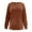 Coffee, variant on Women's Solid Color Round Neck Hoodless Sweatshirt - Side-Zip Detail, Casual Loose Fit Long Sleeve Pullover,Size:S