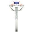 thumbnail image 3 of 1.615 ct Round Cut Simulated Tanzanite Solitaire with Simulated Diamond Accents 18K White/Rose Gold Womens Engagement Ring, 3 of 5