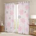 thumbnail image 2 of Homewish Princess Pink Cartoon Curtains Pack of 2 (42x84 Each) for Girls, Dreamy Whiten Snowflake Curtains Blackout, Merry Christmas Bedroom Curtains, Black Out Curtains Decor, 2 of 6