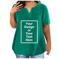 thumbnail image 4 of Plus Size Tops for Women Short Sleeve Summer Pullover Solid V Neck Tee Tunic Loose Fit Tshirts Green Xxxl, 4 of 6