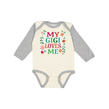 

Inktastic My Gigi Loves Me Girls Apparel Gift Baby Girl Long Sleeve Bodysuit