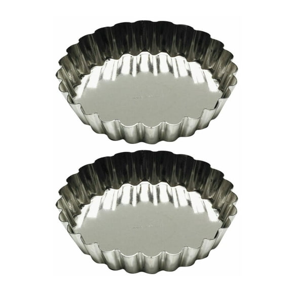 Gobel Tart Mold Fluted Tin (8 x 8 x 1cm) (2-Pack)