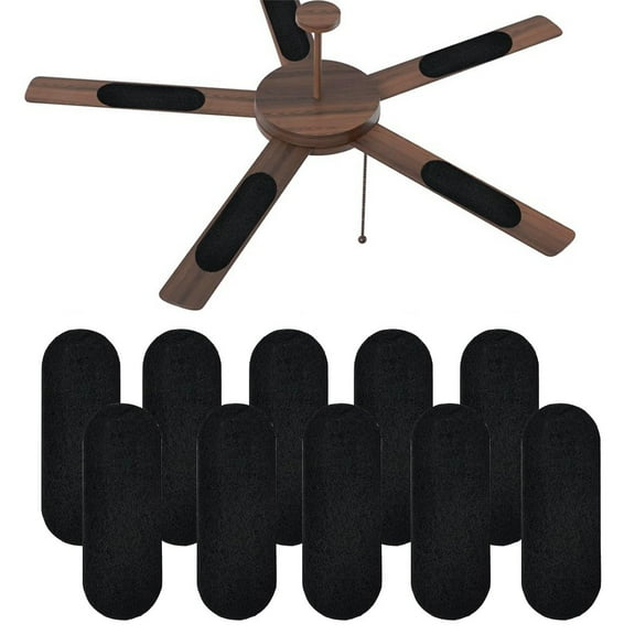 COSTYLE 10 Pcs Ceiling Fan Filters, Unscented Activated Carbon Filter, Easy-Stick Ceiling Fan Blade Air Filters, Universal for Common Household Contaminants
