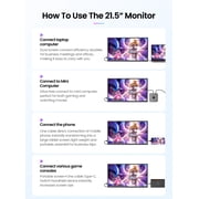 UPERFECT 21.5 inch Portable Monitor, 1080P 100HZ Laptop Display, USB C HDMI Gaming Monitor with Speakers