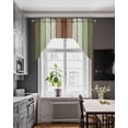thumbnail image 3 of Sage Green Swag Valances for Windows, Small Curtains Drapes, Farmhouse Wood Grain Vintage Brown Striped Kitchen Window Curtains Over Sink Window Treatment Valance for Bedroom/Bathroom 56"x36", 3 of 5