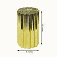 Efavormart 9" Gold Mercury Glass Hurricane Candle Holder, Cylinder Glass Vase With Wavy Design ...