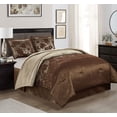 thumbnail image 1 of Lanco Legacy Floral Leaves 4-Piece Bedroom Bedding Comforter Set, Brown, Bed Size King, 1 of 4