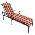 thumbnail image 2 of Jordan Manufacturing 74" x 22" Frawley Saxony Multicolor Stripe Rectangular Outdoor Chaise Lounge Cushion with Ties and Hanger Loop, 2 of 11
