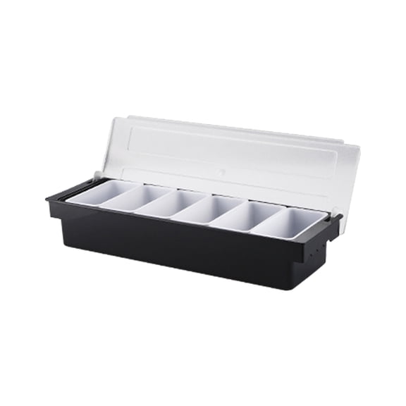 KDFWDM Tray Bar Top Food & Garnish Station with Lid - Condiment Dispender for Bartending, Ice Cream, Fruit, Salad Bar - Topping Organizer for Restaurant Supplies & Accessories