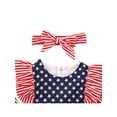thumbnail image 4 of Licupiee Infant Baby Girls 4th of July Romper Jumpsuit with Bowknot Bodysuit USA Flag Independence Day Clothes Set, 4 of 6