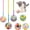 1.6 Inches, variant on Retro Shaw Cat Toys Balls, Yarn Cat Ball with Bell Inside, Kitten Toys for Indoor Cats Kitty, Interactive Cat Nip Chew Toys for All Pet Breed 6 Pack