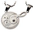 thumbnail image 2 of R.H. Jewelry Men Women Stainless Steel Pendant, Musical Note Couple Matching Set Silver-tone Necklace, 2 of 3