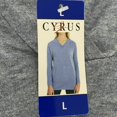 thumbnail image 3 of Cyrus Ladies' Drop Shoulder Ribbed Hem Pullover Hoodie (L, Denim), 3 of 3