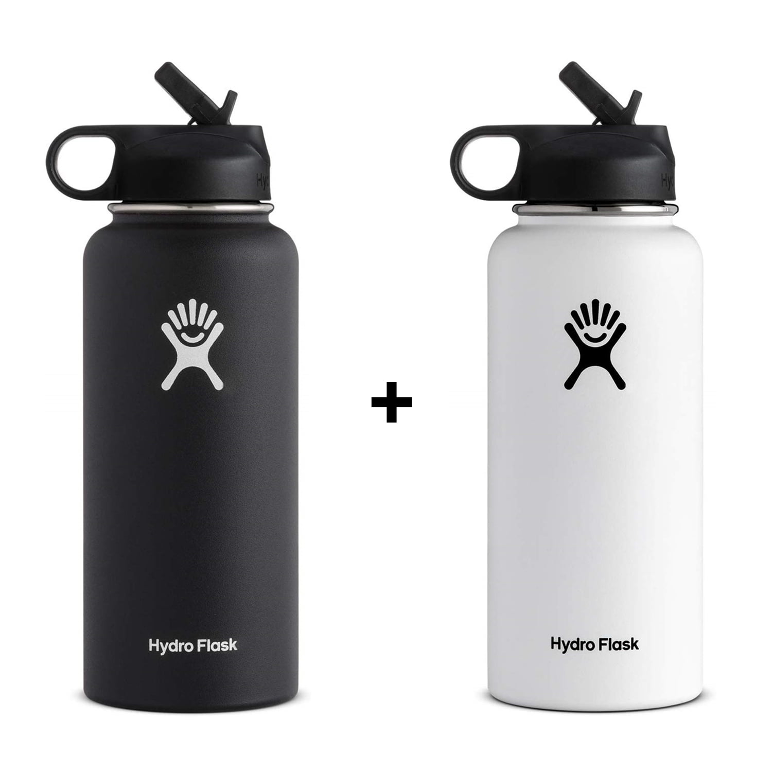 hydro flask white and black