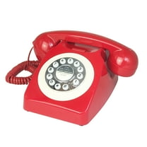 Corded Retro Landline Phone, Red 80's Classic Telephone/Landline Phone/Wired Antique Telephone for Home/Office/Hotel