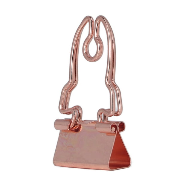 Clips Para Carpetas, 30 Piezas Clips Para Carpetas De Papel Con Fuerza De Sujeción Fuerte, Oro Rosa Con Caja De Almacenamiento Para Billetes