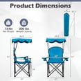 thumbnail image 3 of Yunken Camping Chair, Folding Outdoor Lawn Chair with Canopy, Carry Bag & Cup Holder, Portable Heavy Duty Camp Chair for Outside Travel, Picnic, Beach Soccer Chairs, 3 of 14