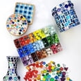 thumbnail image 3 of HomeLife Mosaic Patches 225pcs 0.39" DIY Small Particle Glitter Fake Crystal Colorful Mosaic Tiles Glass Mosaic Tiles, 3 of 13