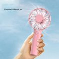 thumbnail image 3 of Ounissouiy Ventilador USB Mini de mano Portátil Ajustable Recargable Refrigeración Viento Base Bolsillo Carga Operada Dormitorio Estudiante Electrodomésticos Blanco, 3 of 6