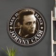 thumbnail image 2 of Placa Metal Vintage Johnny Cash Pintura Redonda Hierro Arte Pared Del 30x30cm, 2 of 8